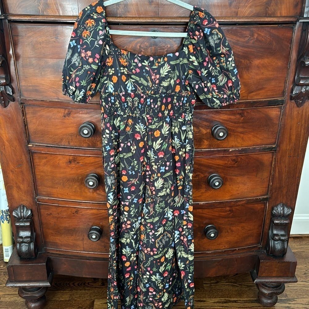 Hutch Puff-Sleeve Floral Jumpsuit by Anthropologie Color: BLACK MOTIF - Picture 9 of 9